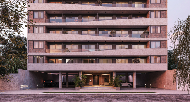 Render del proyecto residencial en barrio Boquerón, Ciudad del Este